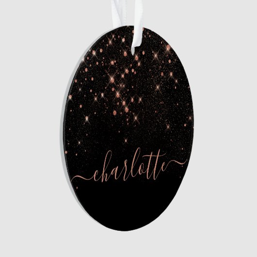 Rose Gold Glitzer Funkelnd Elegantes Glamour Scrip Ornament (Vorderseite)