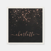 Rose Gold Glitzer Funkelnd Elegantes Glamour Scrip Serviette (Vorderseite)