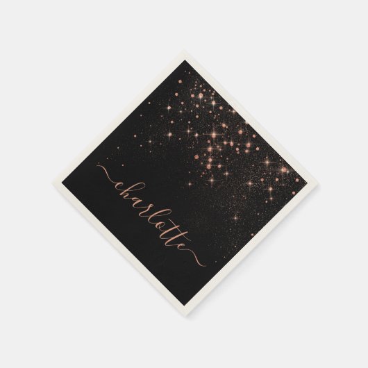 Rose Gold Glitzer Funkelnd Elegantes Glamour Scrip Serviette (Ecke)