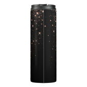 Rose Gold Glitzer Funkelnd Elegantes Glamour Scrip Thermosbecher (Rückseite)