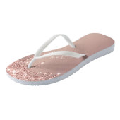 Rose Gold Glitzer Funkelnd Flip Flops Benutzerdefi Badesandalen (Schrägansicht)