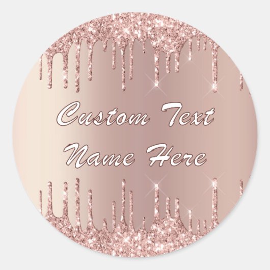 Rose Gold Glitzer Funkelnd Geschenk für benutzerde Runder Aufkleber (Vorderseite)