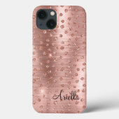 Rose Gold Glitzer Funkelnd Glam Case-Mate iPhone Hülle (Rückseite)