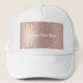 Rose Gold Glitzer Funkelnd Hefte mit benutzerdefin Truckerkappe (Vorderseite)