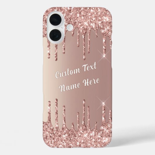 Rose Gold Glitzer Funkelnd iPhone Case - benutzerd (Rückseite)