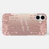 Rose Gold Glitzer Funkelnd iPhone Case - benutzerd (Rückseite (Horizontal))