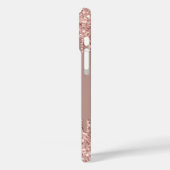 Rose Gold Glitzer Funkelnd iPhone Case - benutzerd (Rückseite / Links)
