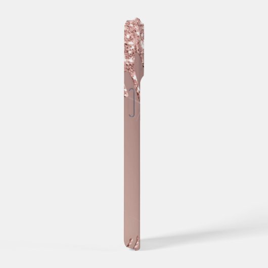Rose Gold Glitzer Funkelnd iPhone-Fall iPhone 15 Hülle (Rechte Seite)