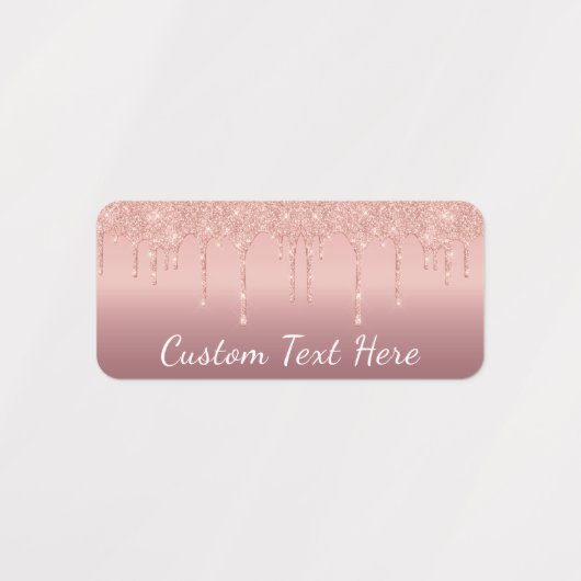 Rose Gold Glitzer Funkelnd Labels mit benutzerdefi Etiketten (Design 1)