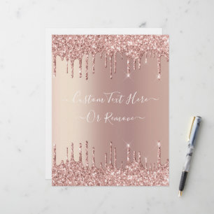 Rose Gold Glitzer Funkelnd Lethead-Benutzerdefinie Briefbogen