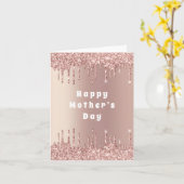 Rose Gold Glitzer Funkelnd Muttertagskarte Karte (Gelbe Blume)