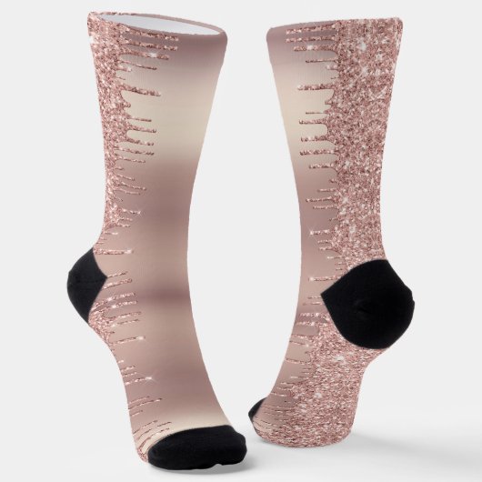 Rose Gold Glitzer Funkelnd Socken (Gewinkelt)