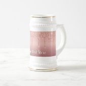 Rose Gold Glitzer Funkelnd Text Bierstein Bierglas (VorderseiteRechts)