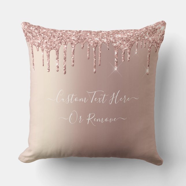Rose Gold Glitzer Funkelnd-Theme Kissen Benutzerde (Vorderseite)