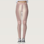 Rose Gold Glitzer Funkelnd Tropfen Leggings (Vorderseite)