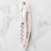 Rose Gold Glitzer Funny Mama Zitat Wein Kellnermesser (Vorderseite)