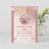 Rose Gold-Glitzer für Kinder zum Geburtstag Einladung (Stehend Vorderseite)