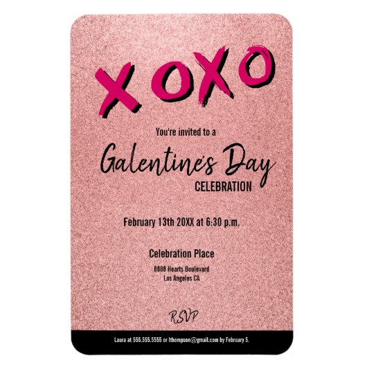 Rose Gold Glitzer Galentine Magnet (Vertikal)