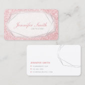 Rose Gold Glitzer Gem Feminine Visitenkarte (Vorne/Hinten)