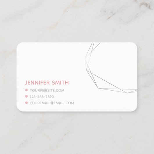 Rose Gold Glitzer Gem Feminine Visitenkarte (Rückseite)