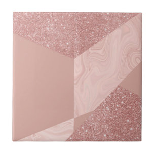 Rose Gold Glitzer geometrisch Fliese