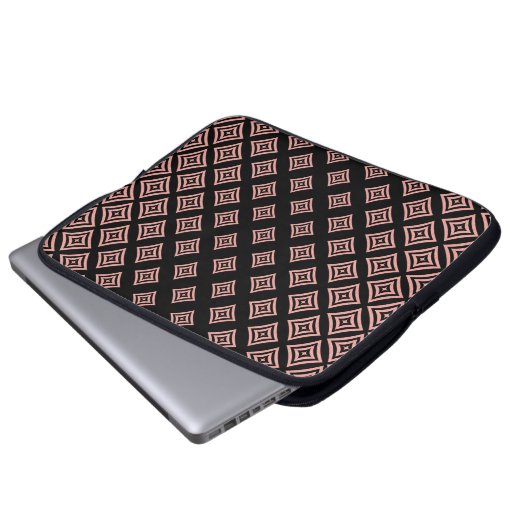 Rose Gold Glitzer Geometrisches Muster Laptopschutzhülle (Vorne Knopf)