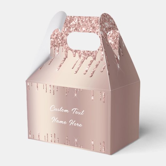 Rose Gold Glitzer Geschenkboxen mit benutzerdefini Geschenkschachtel (Rückseite)