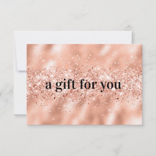 Rose Gold Glitzer Geschenkgutschein (Vorderseite)