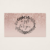 Rose Gold Glitzer Geschenkgutschein (Vorderseite)