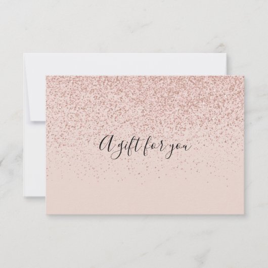 Rose Gold Glitzer Geschenkgutschein (Vorderseite)
