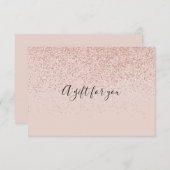Rose Gold Glitzer Geschenkgutschein (Vorne/Hinten)