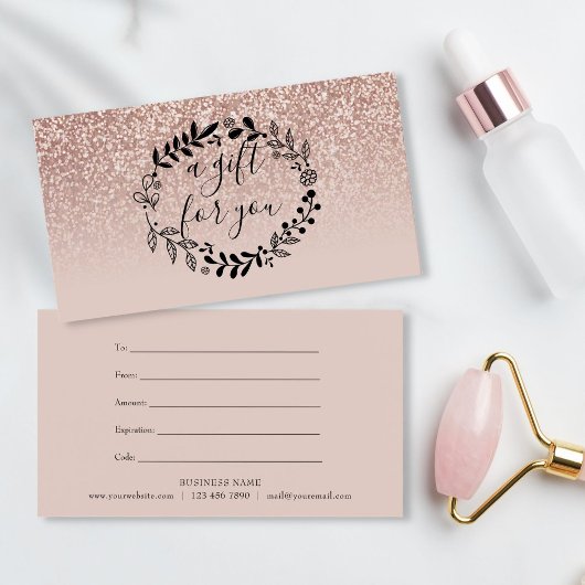 Rose Gold Glitzer Geschenkgutschein