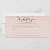 Rose Gold Glitzer Geschenkgutschein (Vorderseite)