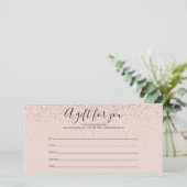 Rose Gold Glitzer Geschenkgutschein (Stehend Vorderseite)