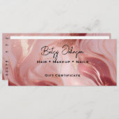 Rose Gold Glitzer Geschenkgutschein Einladung (Vorne/Hinten)