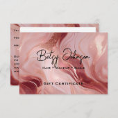 Rose Gold Glitzer Geschenkgutschein Einladung (Vorne/Hinten)