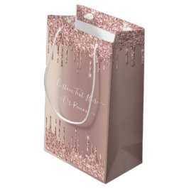 Rose Gold Glitzer Geschenktasche mit benutzerdefin Kleine Geschenktüte