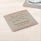 Rose Gold Glitzer Gingko Blätter auf Gray Mist Untersetzer (angewinkelt)