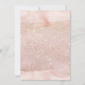 Rose Gold Glitzer Girl Erste Heilige Kommune Einladung (Rückseite)