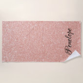 Rose Gold Glitzer Girl Sparkle Strandtuch (Vorderseite)