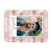 Rose Gold Glitzer Girl Trendy Abschluss Foto Magnet (Horizontal)