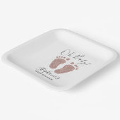 Rose Gold Glitzer Girl's Baby Shower Pappteller (Gewinkelt)