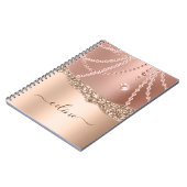 Rose Gold Glitzer Girly Locarno Notizblock (Linke Seite)