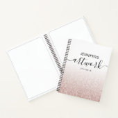 Rose Gold Glitzer Girly Ombre Sketchbook Name Notizblock (Innenseite)