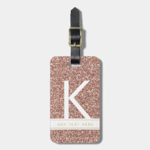 Rose Gold Glitzer Girly Pink Modernes Monogramm