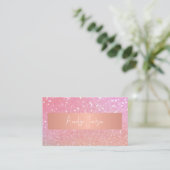 Rose Gold Glitzer Girly Signature Skript Visitenkarte (Stehend Vorderseite)