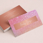 Rose Gold Glitzer Girly Signature Skript Visitenkarte