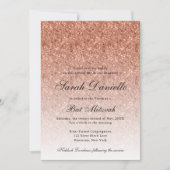 Rose Gold Glitzer Glam Bat Mitzvah Einladung (Vorderseite)