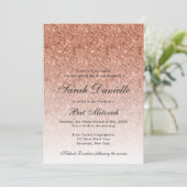 Rose Gold Glitzer Glam Bat Mitzvah Einladung (Stehend Vorderseite)