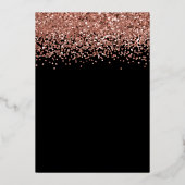 Rose Gold Glitzer Glam Black 30. Geburtstag Folieneinladung (Rückseite)